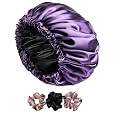 Silk Hair Cap for Sleeping-with 3 Satin Scrunchies| Satin Bonnet for Curly Hair| Silk Bonnet for Hair| Satin Hair Cap for Sleeping| Adjustable Hair Bonnet for Sleeping