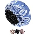 Silk Hair Cap for Sleeping-with 3 Satin Scrunchies| Satin Bonnet for Curly Hair| Silk Bonnet for Hair| Satin Hair Cap for Sleeping| Adjustable Hair Bonnet for Sleeping