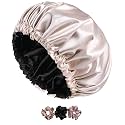 Silk Hair Cap for Sleeping-with 3 Satin Scrunchies| Satin Bonnet for Curly Hair| Silk Bonnet for Hair| Satin Hair Cap for Sleeping| Adjustable Hair Bonnet for Sleeping
