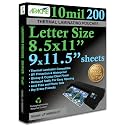 Apache Letter Size Laminating Pouches, 10 Mil, 200 Pack, Holds 8.5 x 11 Inch Projects (9 x 11.5 Inch Pouch Size), Thermal Laminator Compatible Laminating Sheets, Super Clear, Round Corners