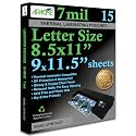 Apache Letter Size Laminating Pouches, 7 Mil, 15 Pack, Holds 8.5 x 11 Inch Projects (9 x 11.5 Inch Pouch Size), Thermal Laminator Compatible Laminating Sheets, Super Clear, Round Corners