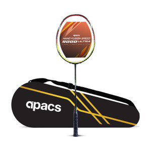 apacs nano fusion speed 9000 ultra yellow unstrung badminton racquet