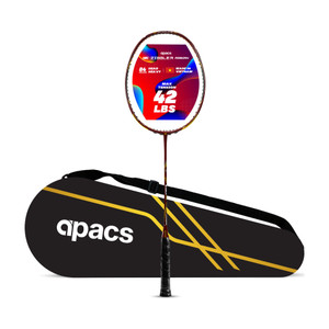 apacs z-ziggler reborn max energy  power  42lbs hi-tension  slim shaft  head heavy red unstrung badminton racquet