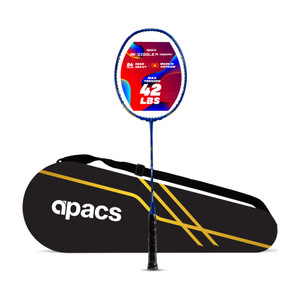 apacs z-ziggler reborn max energy  power  42lbs hi-tension  slim shaft  head heavy blue unstrung badminton racquet