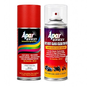 apar spray paint fire brick red rc colour name  gc compatible for maruti cars -200 ml pack of 2-pcs