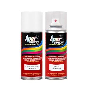 apar spray paint pearlescent white rc colour name  pc compatible for tata cars -200 ml pack of 2-pcs