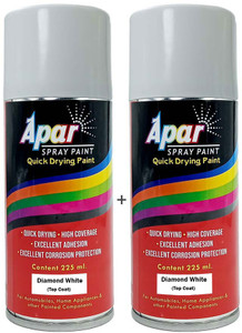 apar spray paint diamond white rc colour namefor mahindra cars-225 ml pack of 2 white spray paint 450 ml pack of 2