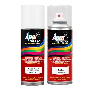 apar spray paint white pearl crystal shine -base coat rc colour name  pc compatible for toyota cars -200 ml pack of 2-pcs