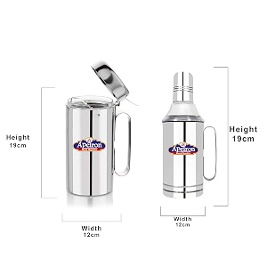 apeiron stainless steel oil cannozzle oil dispenserleak proof oil poureroil dispenser combo set 1000 ml combo pack of 2 black