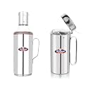 Apeiron Stainless Steel Oil Can/Nozzle Oil Dispenser/Leak Proof Oil Pourer/Oil Dispenser Combo Set 1000 ml (Combo pack of 2, Red)
