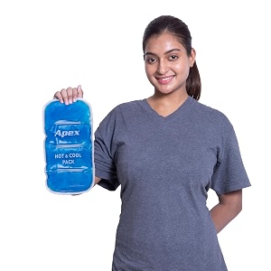 reusable hot amp cold gel pack with cotton cover amp velcro strap  flexible heat amp cold therapy pad for pain relief back pain arthritis shoulder injury amp swelling large 1 count