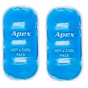 Reusable Hot & Cold Gel Pack with Cotton Cover & Velcro Strap | Flexible Heat & Cold Therapy Pad for Pain Relief, Back Pain, Arthritis, Shoulder, Injury & Swelling (Large, 2, count)