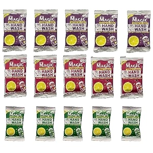 apfel insta magic hand wash powder - 10-pcs lime scented - 100 stronger germ protection for on-the-go hygiene 90g makes 2 litres