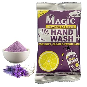 apfel insta magic hand wash powder - 10-pcs lime scented - 100 stronger germ protection for on-the-go hygiene 90g makes 2 litres