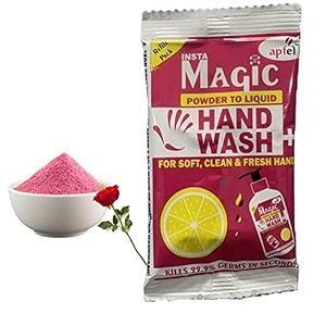 apfel insta magic hand wash powder - 10-pcs lime scented - 100 stronger germ protection for on-the-go hygiene 90g makes 2 litres