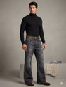 APJ GARMENTS Flared Men Grey Black Jeans