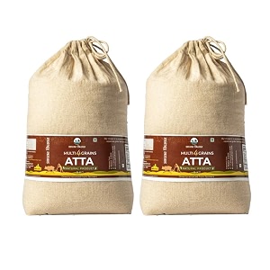 apka kisan  multi grain chakki fresh atta  5 kg  wheat maize jwar amp bajra  stone grinded  no preservatives  farmers of sehore madhya pradesh 