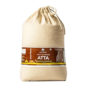 apka kisan multigrain chakki fresh atta 3kg  5 grain flour with sharbati wheat jowar ragi bajra amp maize  high fibre amp protein  stone ground atta for soft rotis amp healthy meals