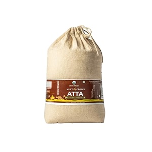 apka kisan  5 kg  multi grain chakki fresh premium atta  organic  no preservative  pesticide amp chemical free  wheat maize jwar amp bajra flour 
