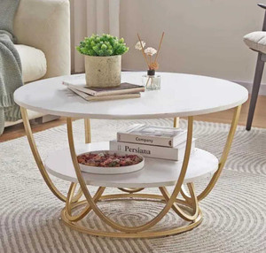 Aplecrafts Balti gold Engineered Wood Nesting Table