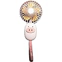 APLIKJA Portable Mini Fan with Rechargeable Battery, Speed Modes &amp; USB Charging | UltraLite, 360° Rotation, Multi-Clip Function for Home, Kitchen and Travel (Cute Pig Nose Mini Fan)