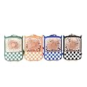 APLIKJA Portable Mini Keychain USB Rechargeable Electric Handy Fan with Gold-Tone Hardware &amp; Braided Strap, Pocket Size 2 Mode Battery Powered Checkered Pattern Design Travel Fan for Kids, Children's