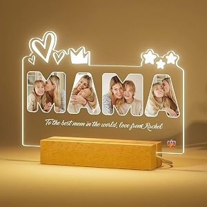personalized 3d illusion mama lamp multicolor 16x23 cm