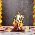 Marble Dust Ganesh Idol | Vinayaka Statue | Ganpati Murti | Ganesha Idol for Home Decor | Showpieces | Gift Items for Diwali - Multicolor 5.5" Ganpati Idol