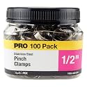 ApolloPEX 1/2" Stainless Steel PEX Barb Pinch Clamp (100-Pack)