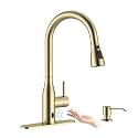APPASO Brushed Gold Touchless Kitchen Faucet Motion Sensor Pullout Sprayer