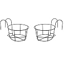 appeasy Metal Hanging Railing Planter Baskets Planter Hanging Railing Holder Indoor/Outdoor in Garden Balcony Home Décor-Black (Pack of 2)