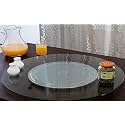 appeasy Revolving Turntable Serving Tray | Lazy Susan Toughened Glass Dining Table Centerpiece with Revolving Disc - Round (21 inch)