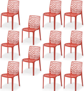 apple furniture designer web plastic living room outdoor chair plastic dining chair set of 11 finish color - red