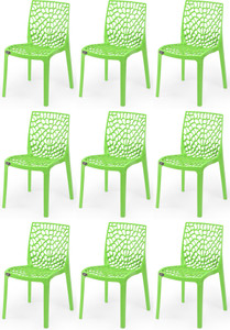 apple furniture designer web plastic living room outdoor chair plastic dining chair set of 9 finish color - green