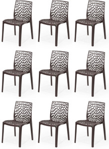 apple furniture designer web plastic living room outdoor chair plastic dining chair set of 9 finish color - brown