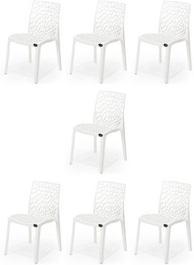 apple furniture designer web plastic living room outdoor chair plastic dining chair set of 7 finish color - white