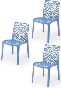 apple furniture designer web plastic living room outdoor chair plastic dining chair set of 3 finish color - blue