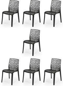 apple furniture designer web plastic living room outdoor chair plastic dining chair set of 7 finish color - black
