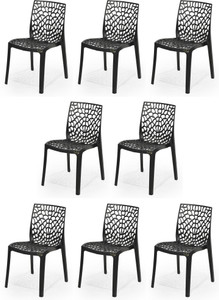 apple furniture designer web plastic living room outdoor chair plastic dining chair set of 8 finish color - black