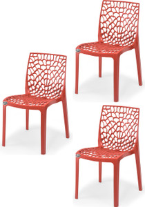 apple furniture designer web plastic living room outdoor chair plastic dining chair set of 3 finish color - red