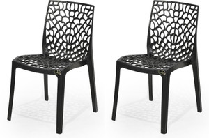 apple furniture designer web plastic living room outdoor chair plastic dining chair set of 2 finish color - black