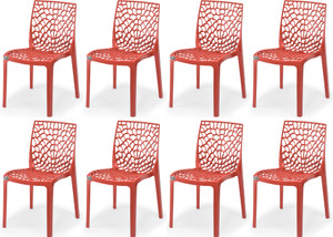 apple furniture designer web plastic living room outdoor chair plastic dining chair set of 8 finish color - red
