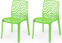 APPLE FURNITURE Designer Web Plastic Living Room Outdoor Chair Plastic Dining Chair (Set of 2, Finish Color - GREEN)