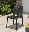 APPLE FURNITURE Designer Web Plastic Living Room Outdoor Chair Plastic Dining Chair (Set of 1, Finish Color - BLACK)