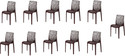APPLE FURNITURE Designer Web Plastic Living Room Outdoor Chair Plastic Dining Chair (Set of 11, Finish Color - BROWN)