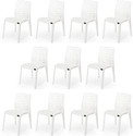 APPLE FURNITURE Designer Web Plastic Living Room Outdoor Chair Plastic Dining Chair (Set of 11, Finish Color - WHITE)