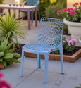 APPLE FURNITURE Designer Web Plastic Living Room Outdoor Chair Plastic Dining Chair (Set of 1, Finish Color - BLUE)
