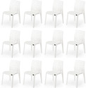 APPLE FURNITURE Designer Web Plastic Living Room Outdoor Chair Plastic Dining Chair (Set of 12, Finish Color - WHITE)