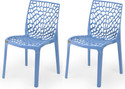 APPLE FURNITURE Designer Web Plastic Living Room Outdoor Chair Plastic Dining Chair (Set of 2, Finish Color - BLUE)