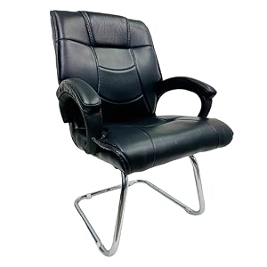 executive director office visitor study home chair reception chair with arm rest comfortable cushion seat back 1 z black single pipe chrome frame